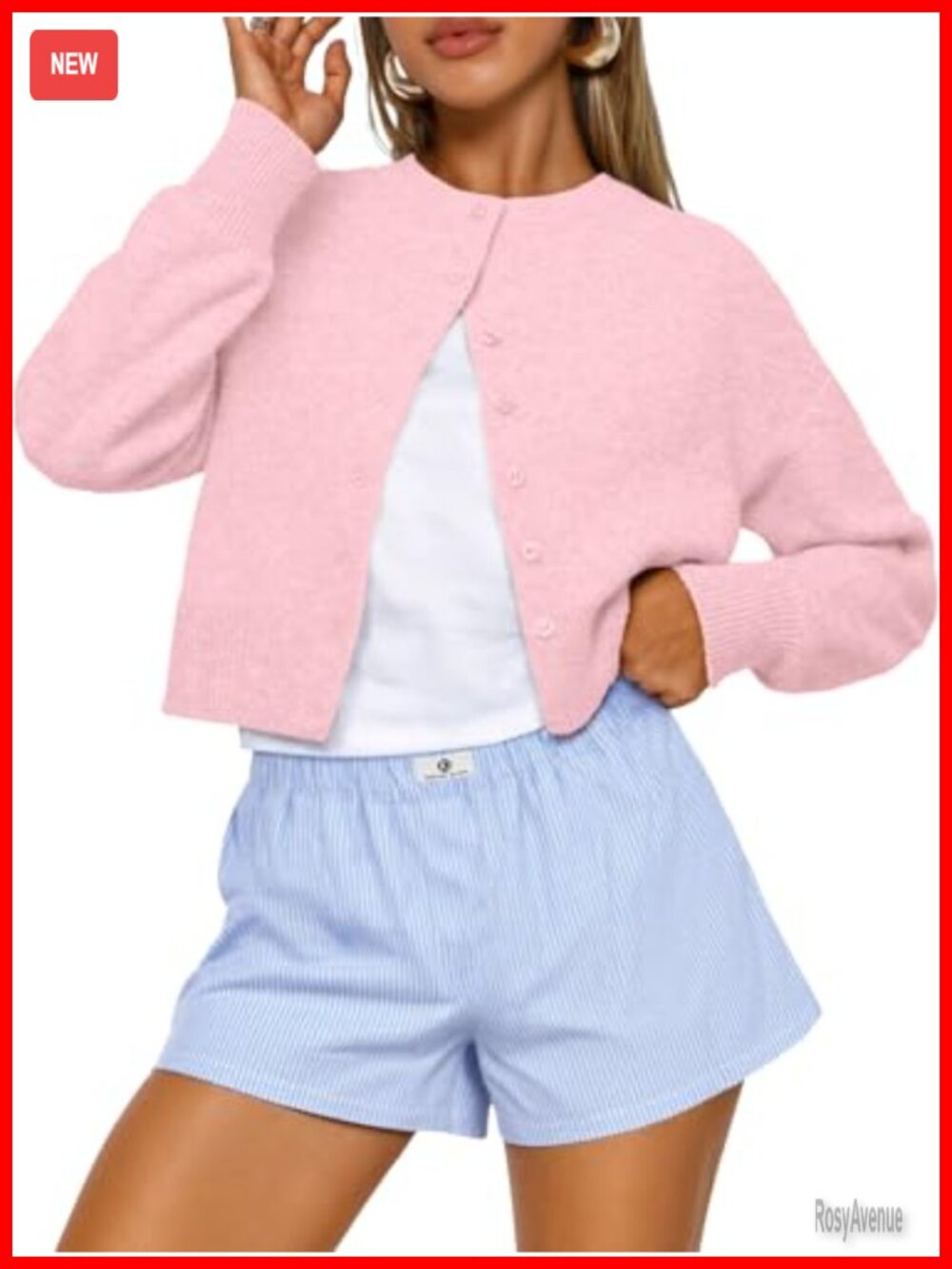 Cropped Cardigan Sweater Buttery Soft Knit Lightweight Button Women's